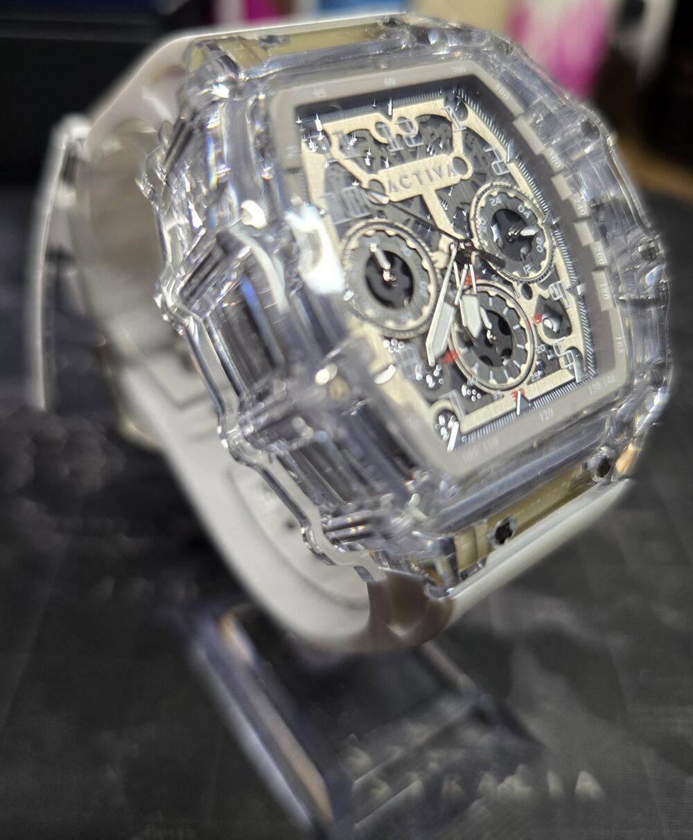 Activa Fury X Invicta ACW2305-004 Men's 44.3mm Skeleton Watch White NWT